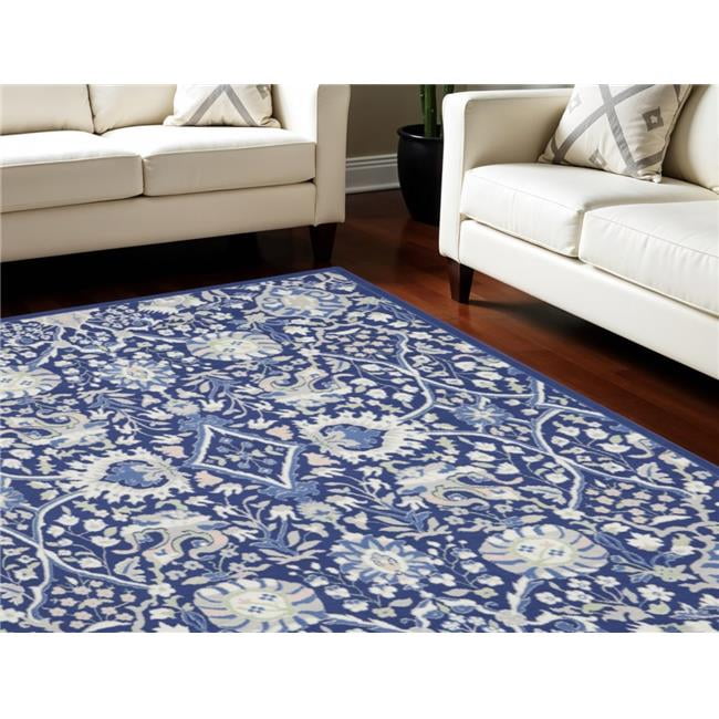 HomeRoots 550705 7 x 10 ft. Floral Distressed Non Skid Rectangle