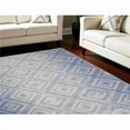 thumbnail image 1 of HomeRoots 550626 7 x 10 ft. Geometric Distressed Non Skid Rectangle Area Rug, Ivory & Blue, 1 of 1