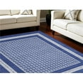 thumbnail image 1 of HomeRoots 550700 7 x 10 ft. Geometric Distressed Non Skid Rectangle Area Rug, Ivory & Navy Blue, 1 of 1