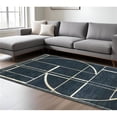 thumbnail image 1 of HomeRoots 575763 7 x 10 ft. Geometric Rectangle Area Rug, Blue & Ivory, 1 of 1