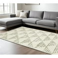 thumbnail image 1 of HomeRoots 574648 7 x 10 ft. Geometric Shag Rectangle Area Rug with Fringe, Ivory & Green, 1 of 1