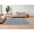 thumbnail image 1 of HomeRoots 567557 7 x 10 ft. Ikat Power Loom Worn Faded Rectangle Area Rug with Fringe, Taupe & Blue, 1 of 1
