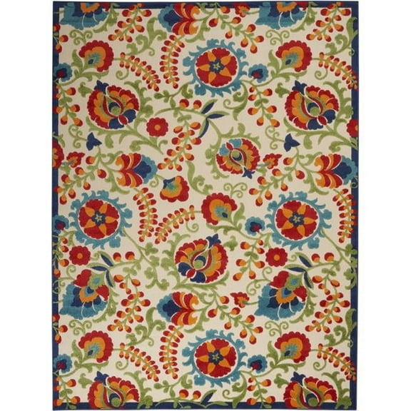 HomeRoots  7 x 10 ft. Multi Color Mediterra Indoor & Outdoor Area Rug