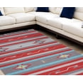 thumbnail image 1 of 7' X 10' Gray and Red Southwestern Handmade Area Rug With Fringe, 1 of 5