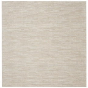 HomeRoots 7' X 7' Ivory And Beige Square Non Skid Indoor Outdoor Area Rug