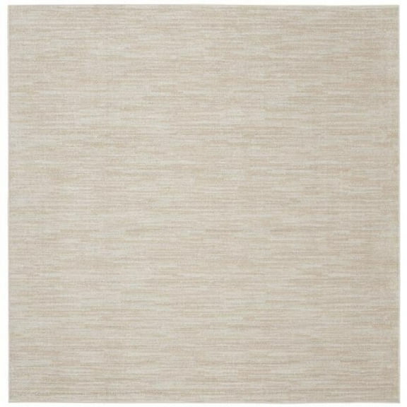 HomeRoots 7 x 7 ft. Ivory & Beige Non Skid Indoor & Outdoor Square Area Rug - Beige and Ivory - 0.25in. H x 84in. W x 84in. D