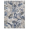 thumbnail image 1 of 7 x 9 Blue Gray Jacobean Floral Indoor Outdoor Area Rug, 1 of 10