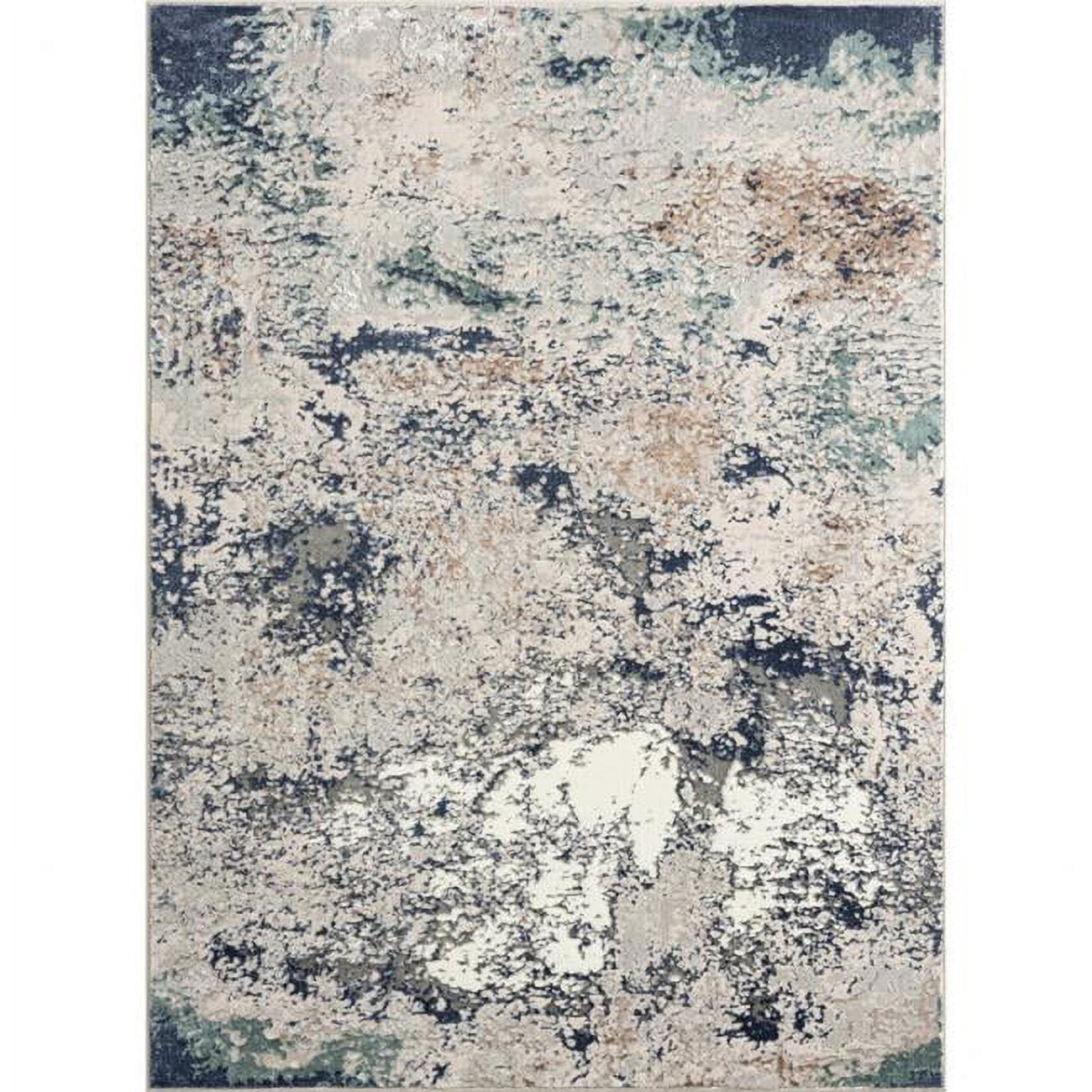 Blue Gray Abstract Rug HomeRoots 7 x 9 ft. Blue & Gray Abstract Stain Resistant Rectangle Area ...