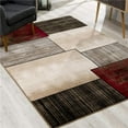 thumbnail image 1 of HomeRoots  7 x 9 ft. Brown Overlapped Blocks Area Rug - Brown - 7' x 9', 1 of 1
