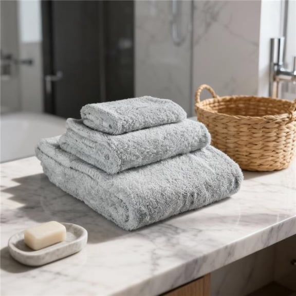 HomeRoots 700342 Sea Green Cotton Quick Dry Terry Cloth Towels, Set of 3