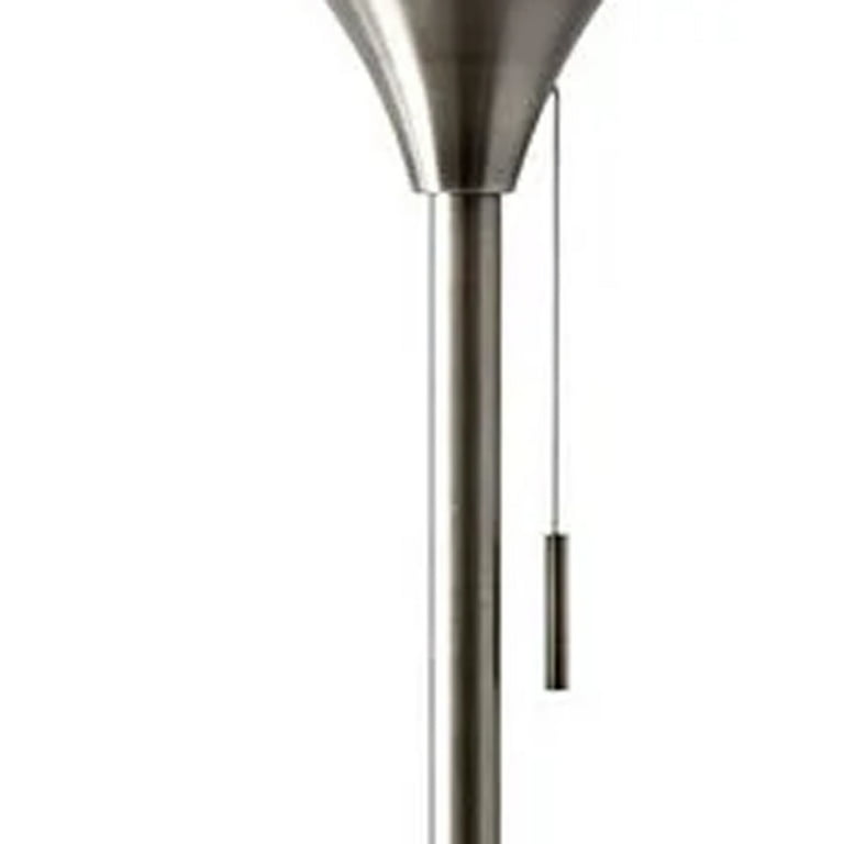 Brass Metal Floor Lamp With White Opal Wine Glass Shade Brass Metal Floor Lamp With White Opal Wine Glass Shade