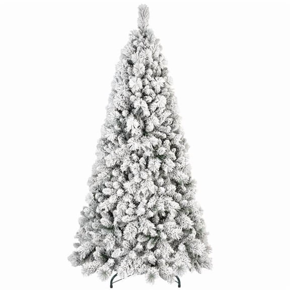 HomeRoots 713058 7 ft. Full Flocked Spruce Christmas Tree