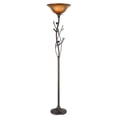 thumbnail image 1 of 72" Amber Torchiere Floor Lamp With Brown Glass Dome Shade, 1 of 7