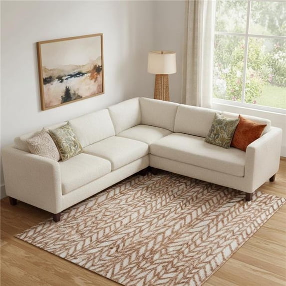 HomeRoots 722088 9 x 13 ft. Brown & Tan Chevron Rectangle Area Rug
