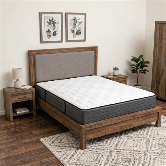 HomeRoots 746937 10 in. Split California King Size Foam Firm Hybrid Mattress