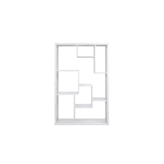 75" White Composite Zig Zag Multi Tier Bookcase