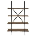 thumbnail image 1 of HomeRoots 79" Brown and Black Acacia Live Edge Vertical Step Open Back Bookcase, 1 of 7