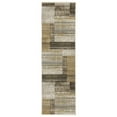 thumbnail image 1 of 8' Beige and Charcoal Geometric Power Loom Runner Rug, 1 of 10