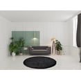 thumbnail image 1 of 8' Black Round Shag Tufted Handmade Area Rug, 1 of 4
