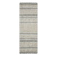 thumbnail image 1 of 8' Brown Geometric Flatweave Handmade Distressed Runner Rug With Fringe, 1 of 9