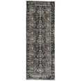 thumbnail image 1 of 8' Gray and Ivory Abstract Runner Rug, 1 of 5