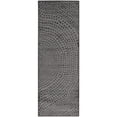thumbnail image 1 of 8' Gray Silver And Ivory Abstract Stain Resistant Runner Rug, 1 of 7