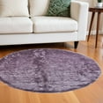 thumbnail image 1 of HomeRoots 8' Purple Round Shag Tufted Handmade Area Rug, 1 of 8