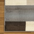 thumbnail image 1 of 8' Square Grey-Brown Square Patchwork Power Loom Stain Resistant Area Rug, 1 of 4