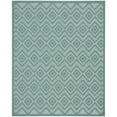 thumbnail image 1 of HomeRoots 8' X 10' Aqua Geometric Flatweave Area Rug, 1 of 9