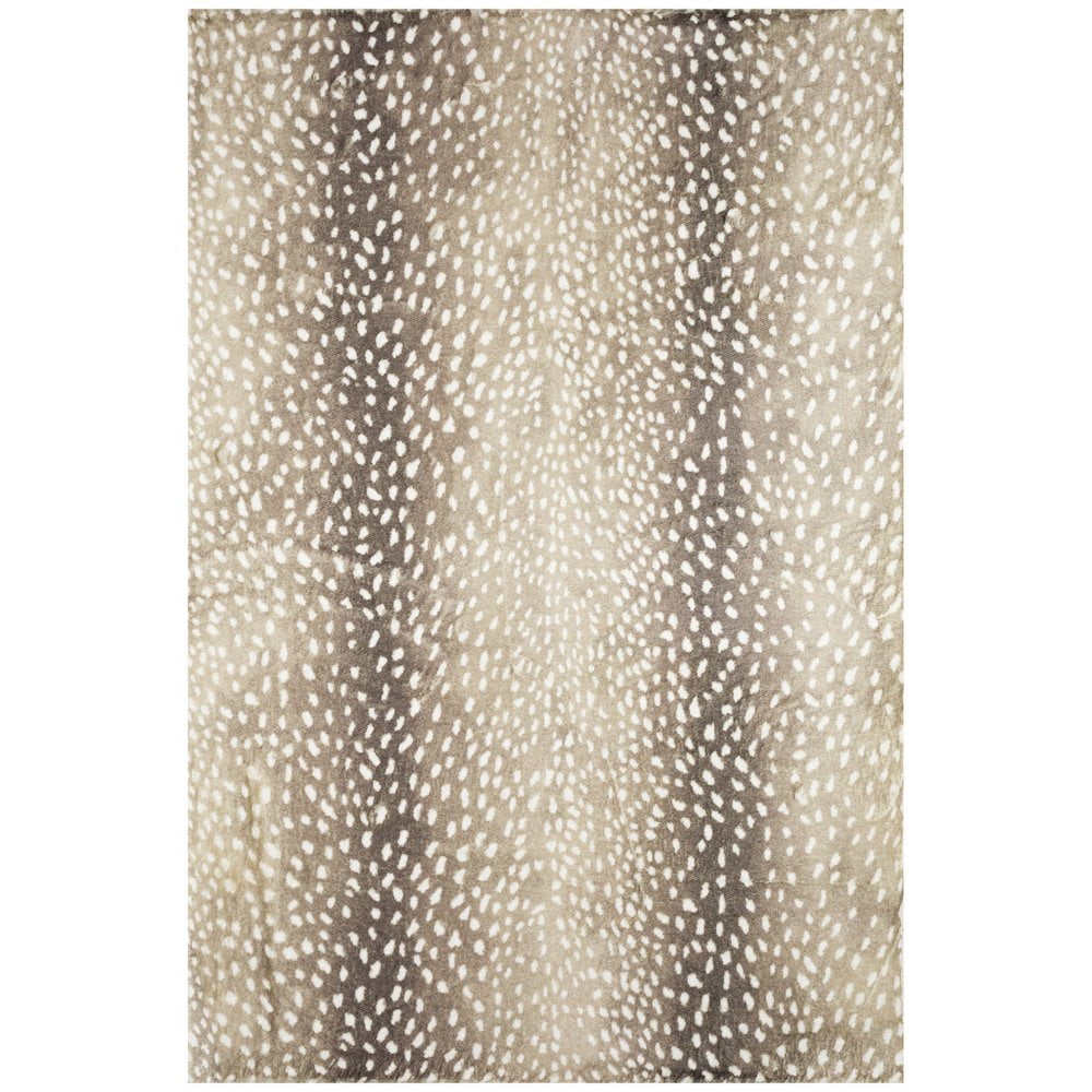 HomeRoots 8' X 10' Beige Gazelle Print Shag Handmade Non Skid Area Rug