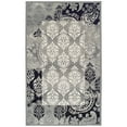 thumbnail image 1 of 8' X 10' Black And Gray Damask Power Loom Distressed Stain Resistant Area Rug, 1 of 5