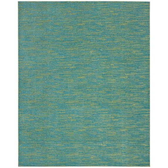 8' X 10' Blue And Green Striped Non Skid Indoor Outdoor Area Rug