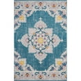 thumbnail image 1 of 8' X 10' Turkish Blue Light Gray Yellow And Pink Floral Stain Resistant Indoor Outdoor Area Rug, 1 of 10