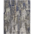 thumbnail image 1 of 8' X 10' Blue Gray And Tan Abstract Power Loom Distressed Area Rug, 1 of 5