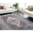 thumbnail image 1 of 8' X 10' Blue Ivory And Brown Floral Area Rug, 1 of 10