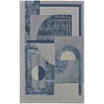 thumbnail image 1 of 8' X 10' Blue Ivory And Gray Wool Striped Tufted Handmade Area Rug, 1 of 10