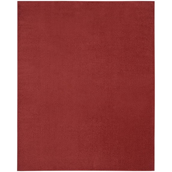 8' X 10' Brick Red Non Skid Indoor Outdoor Area Rug