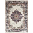 thumbnail image 1 of 8' X 10' Cream Floral Power Loom Distressed Area Rug, 1 of 5