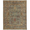 thumbnail image 1 of 8' X 10' Gray Gold And Red Wool Floral Hand Knotted Stain Resistant Area Rug With Fringe, 1 of 5