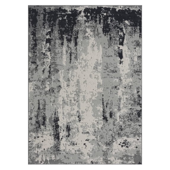 HomeRoots 515940 8 x 10 ft. Gray Abstract Rectangle Area Rug