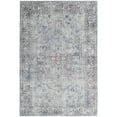 thumbnail image 1 of 8' X 10' Gray Floral Power Loom Distressed Area Rug, 1 of 5