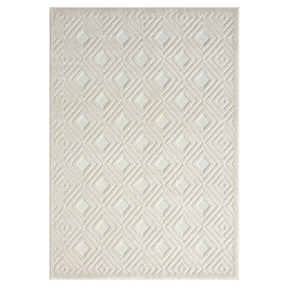 HomeRoots 8' X 10' Ivory Geometric Area Rug