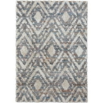 HomeRoots 8' X 10' Ivory Gray And Taupe Geometric Power Loom Stain Resistant Area Rug