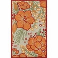 thumbnail image 1 of 8' X 10' Orange And Ivory Floral Stain Resistant Indoor Outdoor Area Rug, 1 of 10
