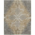 thumbnail image 1 of 8' X 10' Silver Tan And Gray Floral Power Loom Area Rug, 1 of 7