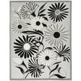 thumbnail image 1 of 8' X 11' Black And White Floral Stain Resistant Non Skid Area Rug, 1 of 6