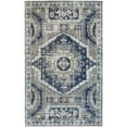 thumbnail image 1 of 8' X 11' Blue And Ivory Abstract Power Loom Distressed Stain Resistant Area Rug, 1 of 10