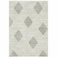 thumbnail image 1 of 8' X 11' Grey And Ivory Geometric Power Loom Stain Resistant Area Rug, 1 of 9