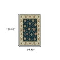 thumbnail image 1 of 8' X 11' Navy And Ivory Oriental Power Loom Stain Resistant Area Rug, 1 of 4
