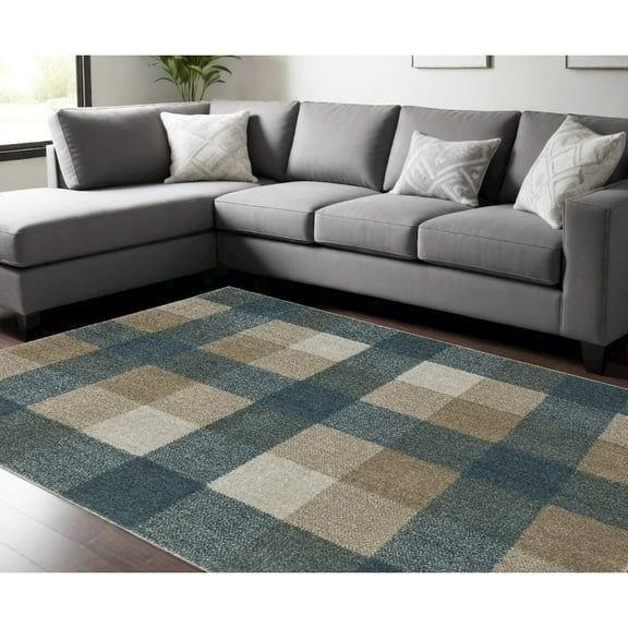 HomeRoots 8' X 11' Tan And Gray Geometric Power Loom Area Rug